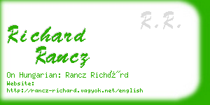 richard rancz business card